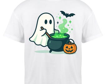 Halloween Ghost PNG: Witch Cauldron Sublimation Design - Digital Download