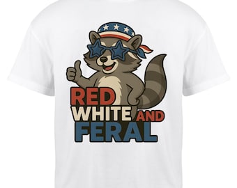 Patriotic Raccoon Clipart: Quirky 4th of July Sublimation Design
