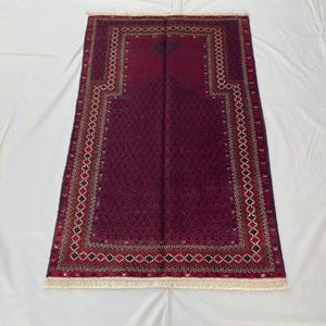 Handmade Prayer Rug | Islamic Prayer Mat | Wool Carpet | Muslim Gift | Vintage Handmade Prayer | Islamic Decor | Vintage Style |