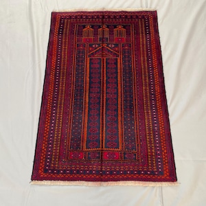 Handmade Prayer Rug | Islamic Prayer Mat | Wool Carpet | Muslim Gift | Vintage Handmade Prayer | Islamic Decor | Vintage Style |