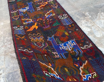 2'5 x 11'4フィート、美しいヴィンテージアフガントライバルムシュ