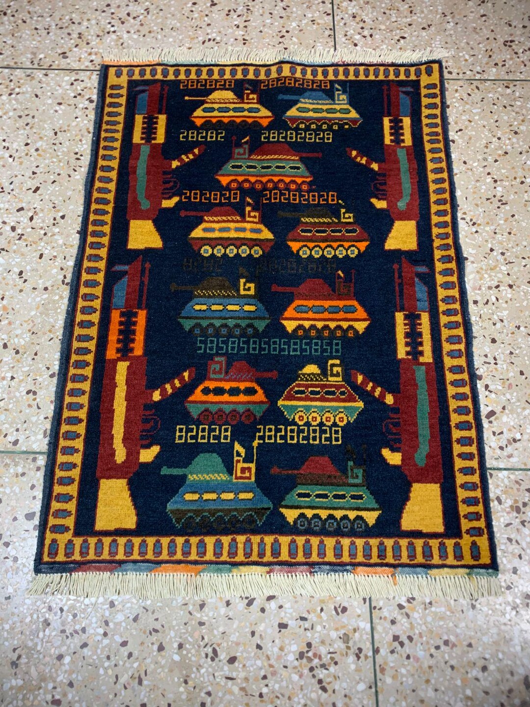 Millitary Rugs Handmade Afghan War Rug, Military Motif Wool Carpet (120cm X 80cm) - Etsy