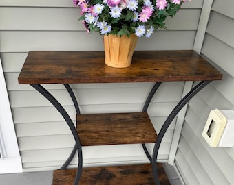 3 Tier Wooden Console Table With Shelves | Entryway Table | Narrow Sofa Table | Modern Furniture | Marble Console Table | Side Table