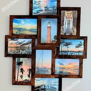 Set of 10 Rustic Wood Picture Collage Frame | Family Photo Frame | Wedding Photo Frame | Multiple Photo Frame | Collage Photo Frame