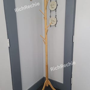 Bamboo Coat Tree Racks With 8 Hooks | Coat Rack Stand | Garment Rack | Standing Coat Rack | Clothing Rack | Hat Rack | Modern Coat Rack