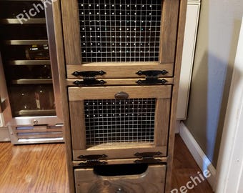 Wooden Potato Onion Storage for Kitchen | Vegetable Bin | Vegetable Storage Box | Fruit Storage | Kitchen Organizer | Food Storage