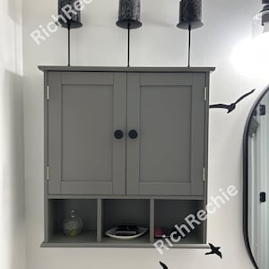 Wall Mounted Wood Medicine Cabinet With 2 Door | Over Toilet Storage | Bathroom Storage | Bathroom Cabinet | Toilet Paper Storage