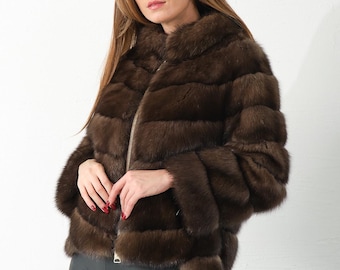 究極のエレガンス毛皮コート　11サイズ エレガンスの再定義：ロシア産セーブルファーコート - 現代女性