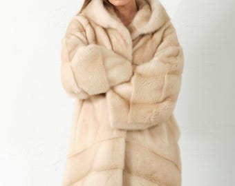 Genuine Mink Fur Coat - Real Mink Fur Coat - Women Coat – Saga Fur Coat - Saga Mink Fur Coat - Mink Coat - Mink Jacket - Palamino