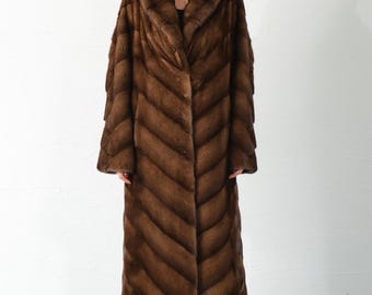 Genuine Mink Fur Coat - Real Mink Fur Coat - Women Coat – Saga Fur Coat - Saga Mink Fur Coat - Mink Coat - Mink Jacket - Brown