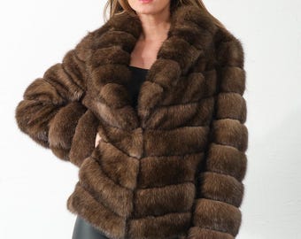 バルグジン シルバーセーブルファーコート：フルレングスの