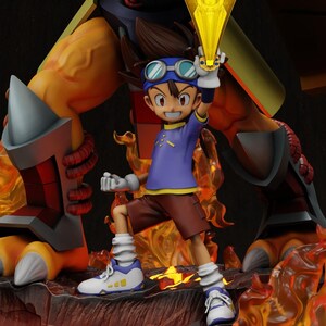 Wargreymon and Tai STL Model for Resin Printer Figure 3D Printing - High Quality Dioramas