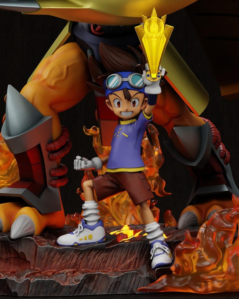 Wargreymon and Tai STL Model for Resin Printer Figure 3D Printing - High Quality Dioramas