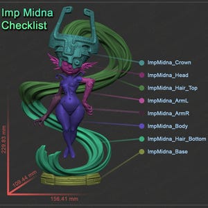 Imp Midna The Legend of Zelda STL Model for Printer Figure 3D Printing - High Quality Diorama