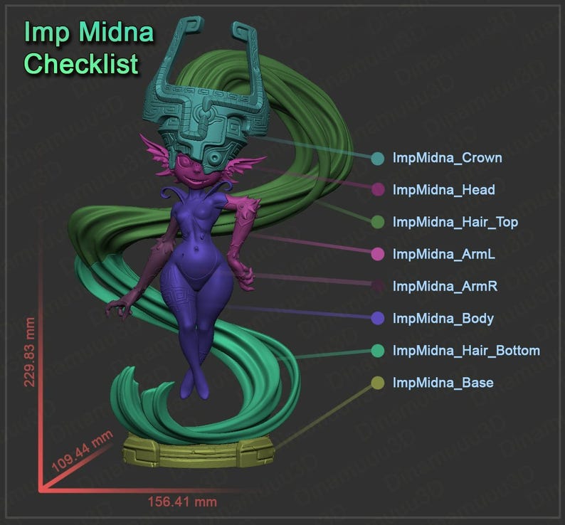 Imp Midna The Legend of Zelda STL Model for Printer Figure 3D Printing - High Quality Diorama