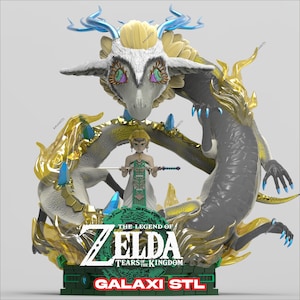 Princess Zelda Dragon STL Model for 3D Printing - High Quality DIY Video Game Fan Art Figure, Printable Collectible Decor Diorama