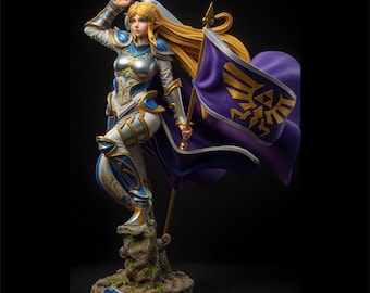 Armored Princess Zelda STL Model: Resin Printer Figure (Digital Download)