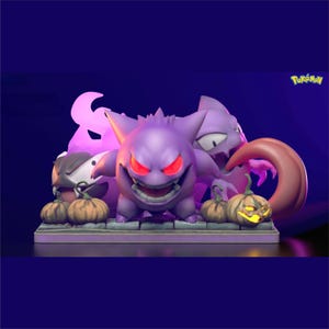 Modèle STL de Gengar Haunter Gastly pour impression 3D | Fichiers de diorama à téléchargement numérique