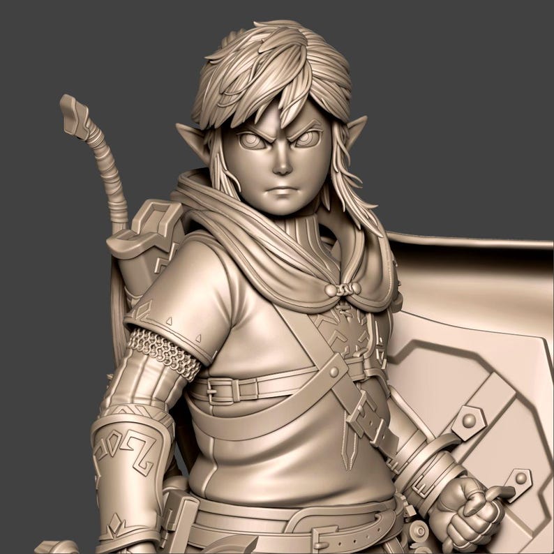Figurine Link Zelda Tears Of The Kingdom - Modèle Breath Of The Wild - Environ 15 Cm
