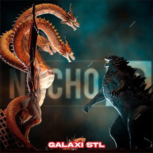 Godzilla Vs King Ghidorah Diorama STL Model for 3D Printing