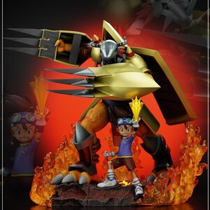 Wargreymon and Tai STL Model for Resin Printer Figure 3D Printing - High Quality Dioramas