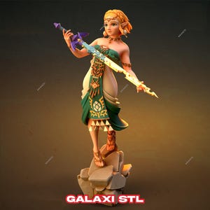 Resin Printer Figure Princess Zelda STL Model for 3D Printing - High Quality Resin Diorama for Collectors & Hobbyists