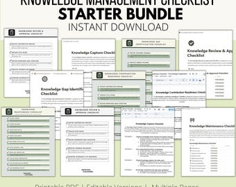 Knowledge Management Starter Bundle | 5 Essential Checklists for Smarter, Scalable Knowledge Sharing