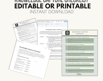 Knowledge Capture Checklist
