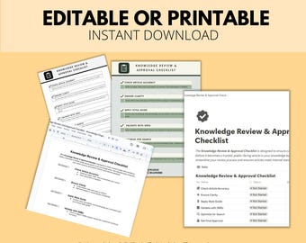 Knowledge Review & Approval Checklist