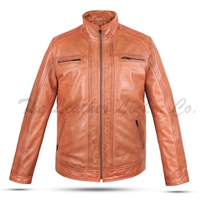Men&#39;s Handmade Vintage Leather Jacket, Brown Distressed Leather Jacket, Motorcycle Biker Style Jacket, Bomber Leather Jacket, Party Jacket