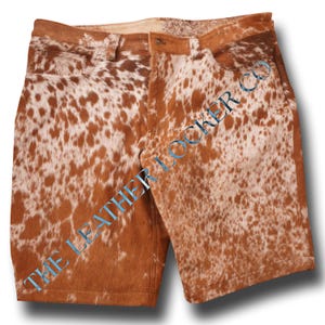 Cowhide leather shorts – premium hair-on Leather Shorts – Handmade western rodeo style for festivals | Gift for Him\Her