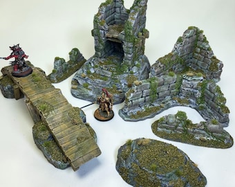 Painted Ancient Ruins Battlefield Set | Modular Wargaming Terrain Set