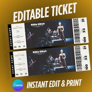 Bearbeitbare Konzertkartenvorlage, benutzerdefinierte Konzertkarte, DIY Event Ticket, Überraschung druckbare Konzertkarten Geschenkidee, Canva Vorlage