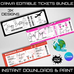 Surprise Trip Boarding Pass Template: Editable Airline Ticket (Digital Download)
