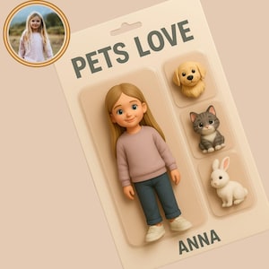 Custom Action Figure Portrait | Digital Toy Box Style Illustration | Personalized Starter Pack Art | Unique Gift for Him, Her or Pet