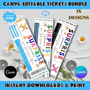 Surprise Trip Boarding Pass Template: Editable Vacation Reveal (Digital Download)