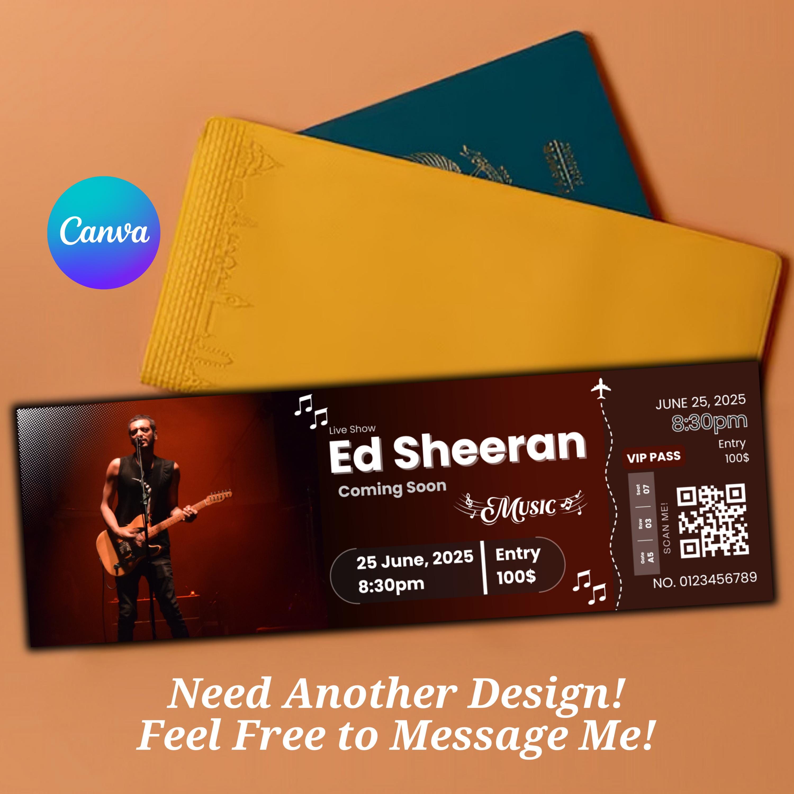 Editable Concert Ticket Template: DIY Printable Surprise Gift (instant ...