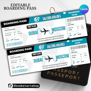 Editable Boarding Pass Template: Surprise Trip Ticket (Digital Download)