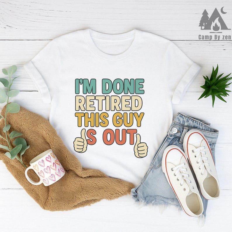 Funny Retirement Shirt for Men – “I’m Done Retired This Guy is Out” Tee, Retro Vintage Font, Retirement Party Gift Idea
