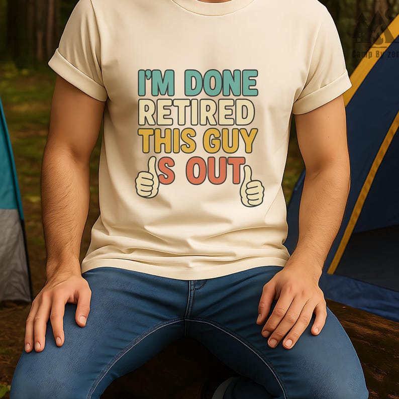 Funny Retirement Shirt for Men – “I’m Done Retired This Guy is Out” Tee, Retro Vintage Font, Retirement Party Gift Idea
