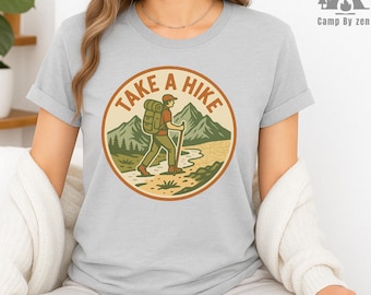 Take a Hike T-Shirt: Retro Mountain Graphic Tee, Nature Lover Gift