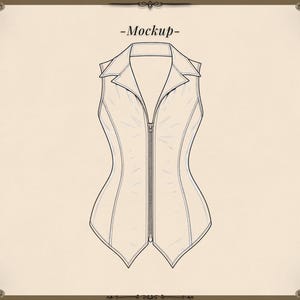Black Leather Corset Vest, Zip Front Gothic Overbust, Vampire Alternative Top, Custom Plus Size image 8