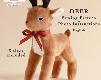 Deer Sewing Pattern with Photo Instructions Fawn Reindeer