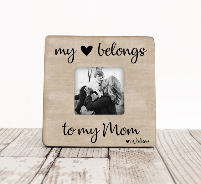 Mother S Day Gift Mom Son Picture Frame My Heart Belongs Image 0