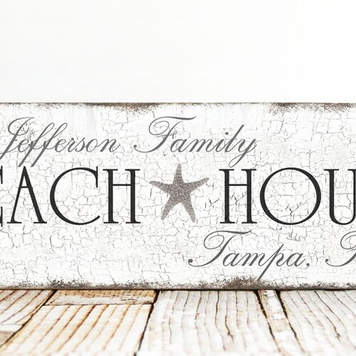 Personalized Family Name Beach House Sign Beach Sign Beach Etsy