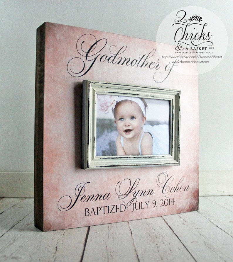 Godmother Gift Personalized Baptism Picture Frame Godparent Etsy