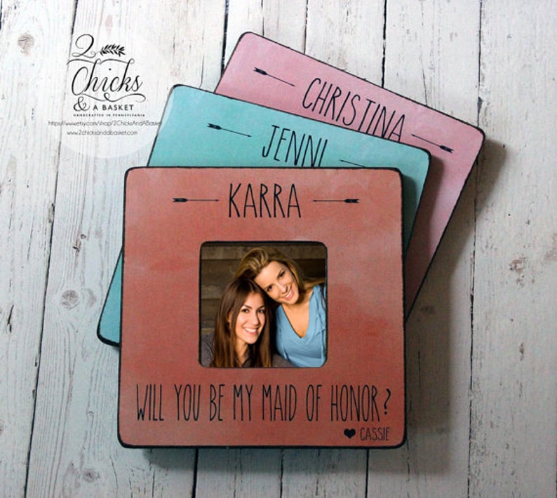 Custom Wedding Party Picture Frames set of 3 Boho Chic Etsy