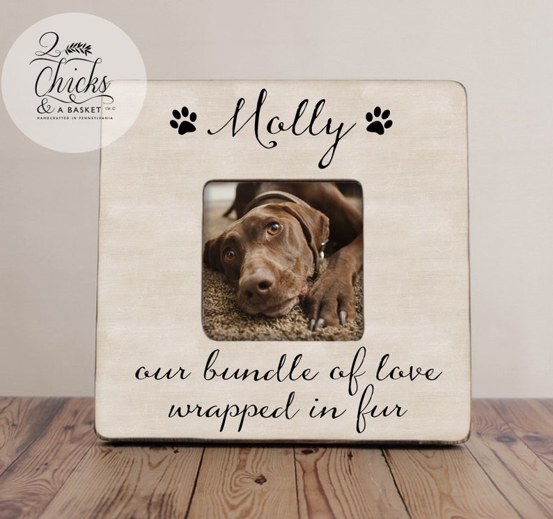 Custom Dog or Cat Frame Fur-Kid Picture Frame Our Bundle Of Love Wrapped In Fur Personalized Pet Picture Frame