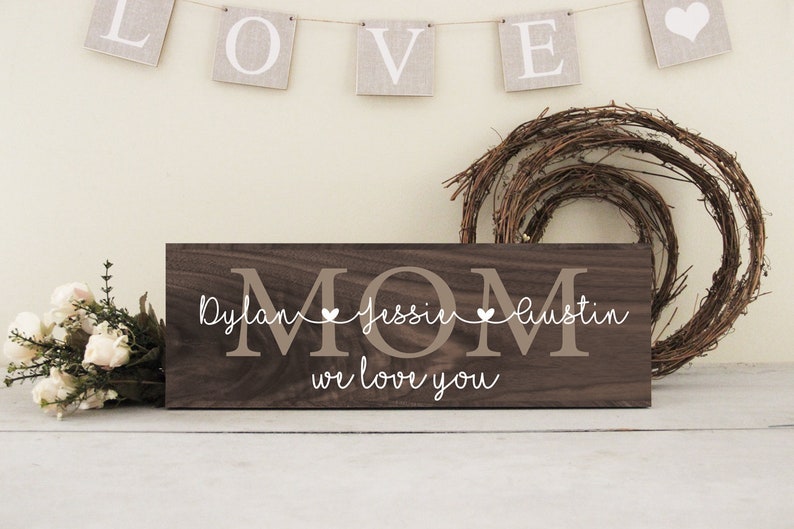 Mother's Day Gift Rustic Wood Mom Sign Family Wall Sign Etsy