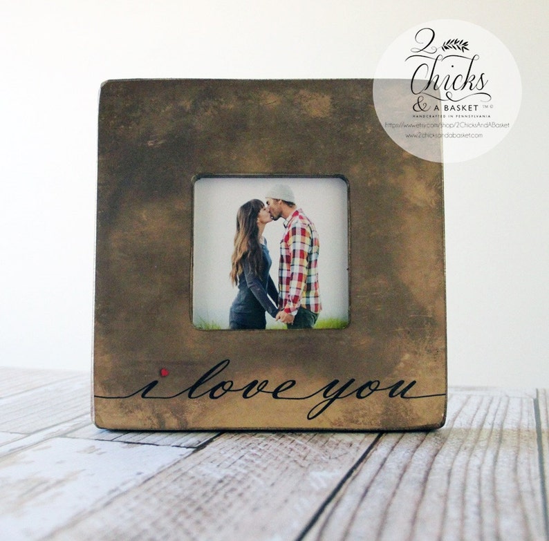 Great Wedding Gift Valentine/'s Day Picture Frame I Love You Picture Frame Cottage Chic Frame